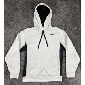 Nike Men's White/Black KO 2.0 Therma-FIT Training Pullover Hoodie Sz Small